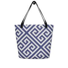 Load image into Gallery viewer, GREEK KEYS Large Tote Bag