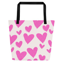 Load image into Gallery viewer, HEARTS Large Tote Bag