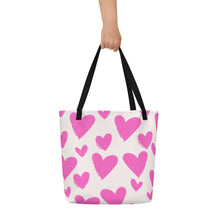 Load image into Gallery viewer, HEARTS Large Tote Bag
