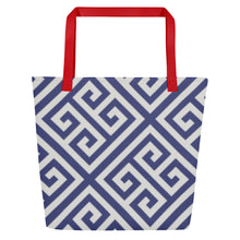 Load image into Gallery viewer, GREEK KEYS Large Tote Bag