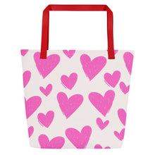 Load image into Gallery viewer, HEARTS Large Tote Bag