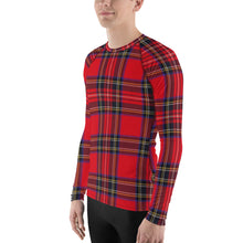 Load image into Gallery viewer, RED TARTAN PLAID Men's Rash Guard