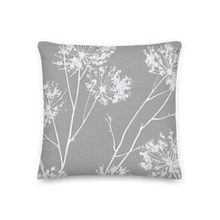 Load image into Gallery viewer, COASTAL Gray And White Floral Pillow