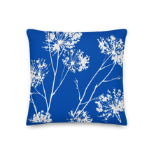 Load image into Gallery viewer, COASTAL Royal Blue And White Floral Pillow