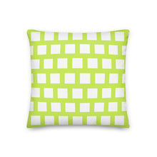 Load image into Gallery viewer, Lime Green Modern Geo Squares Pillow