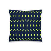 Load image into Gallery viewer, Lime Green and Navy Modern Print Pillow