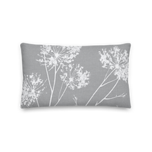 Load image into Gallery viewer, COASTAL Gray And White Floral Pillow
