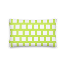 Load image into Gallery viewer, Lime Green Modern Geo Squares Pillow