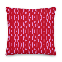 Load image into Gallery viewer, Pink on Red Modern Curve Pillow