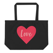 Load image into Gallery viewer, LOVE Large organic tote bag