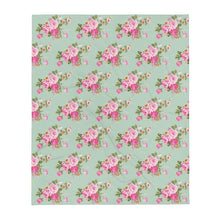 Load image into Gallery viewer, COTTAGE FLORAL SAGE GREEN Throw Blanket