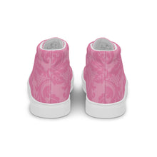 Load image into Gallery viewer, HIGH PINK DAMASK Women’s high top canvas shoes