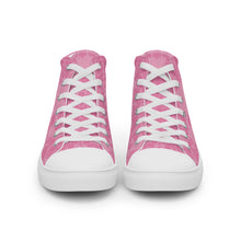 Load image into Gallery viewer, HIGH PINK DAMASK Women’s high top canvas shoes