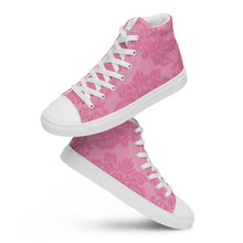 Load image into Gallery viewer, HIGH PINK DAMASK Women’s high top canvas shoes