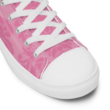 Load image into Gallery viewer, HIGH PINK DAMASK Women’s high top canvas shoes