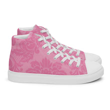 Load image into Gallery viewer, HIGH PINK DAMASK Women’s high top canvas shoes