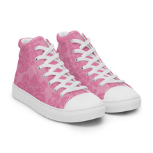 Load image into Gallery viewer, HIGH PINK DAMASK Women’s high top canvas shoes