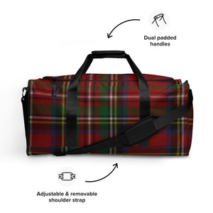 ROYAL RED TARTAN PLAID Duffle bag