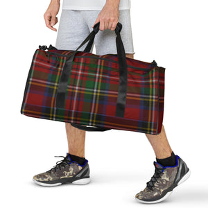 ROYAL RED TARTAN PLAID Duffle bag