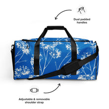 Load image into Gallery viewer, BLUE AND WHITE FLORAL Duffle bag
