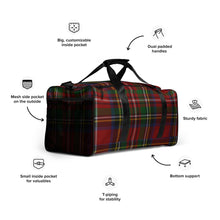 Load image into Gallery viewer, ROYAL RED TARTAN PLAID Duffle bag
