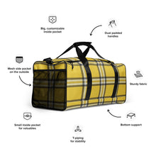 Load image into Gallery viewer, YELLOW TARTAN PLAID Duffle bag
