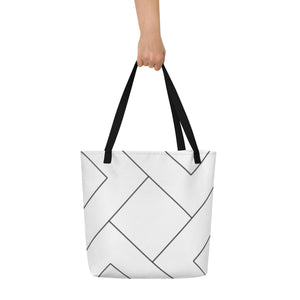 MODERN LINES All-Over Print Large Tote Bag