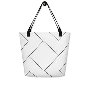 MODERN LINES All-Over Print Large Tote Bag