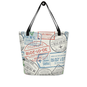 TRAVEL All-Over Print Large Tote Bag