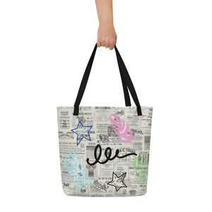 GRAFFITI All-Over Print Large Tote Bag