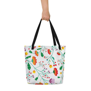 FIELD OF FLOWERS All-Over Print Large Tote Bag