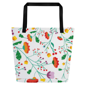 FIELD OF FLOWERS All-Over Print Large Tote Bag