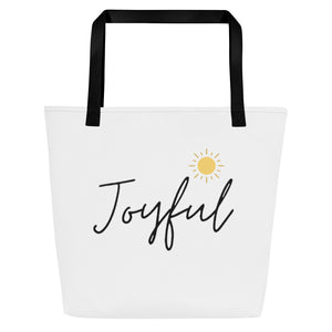 JOYFUL All-Over Print Large Tote Bag