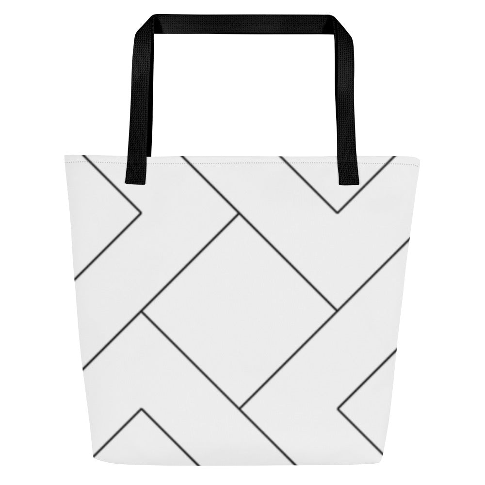 MODERN LINES All-Over Print Large Tote Bag