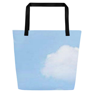 BLUE SKIES All-Over Print Large Tote Bag