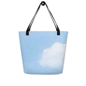 BLUE SKIES All-Over Print Large Tote Bag