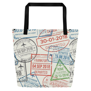 TRAVEL All-Over Print Large Tote Bag