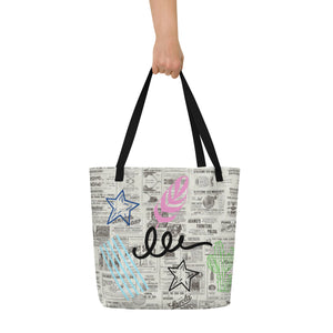 GRAFFITI All-Over Print Large Tote Bag