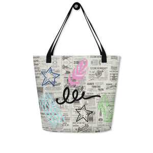 GRAFFITI All-Over Print Large Tote Bag