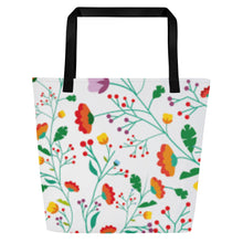 Load image into Gallery viewer, FIELD OF FLOWERS All-Over Print Large Tote Bag
