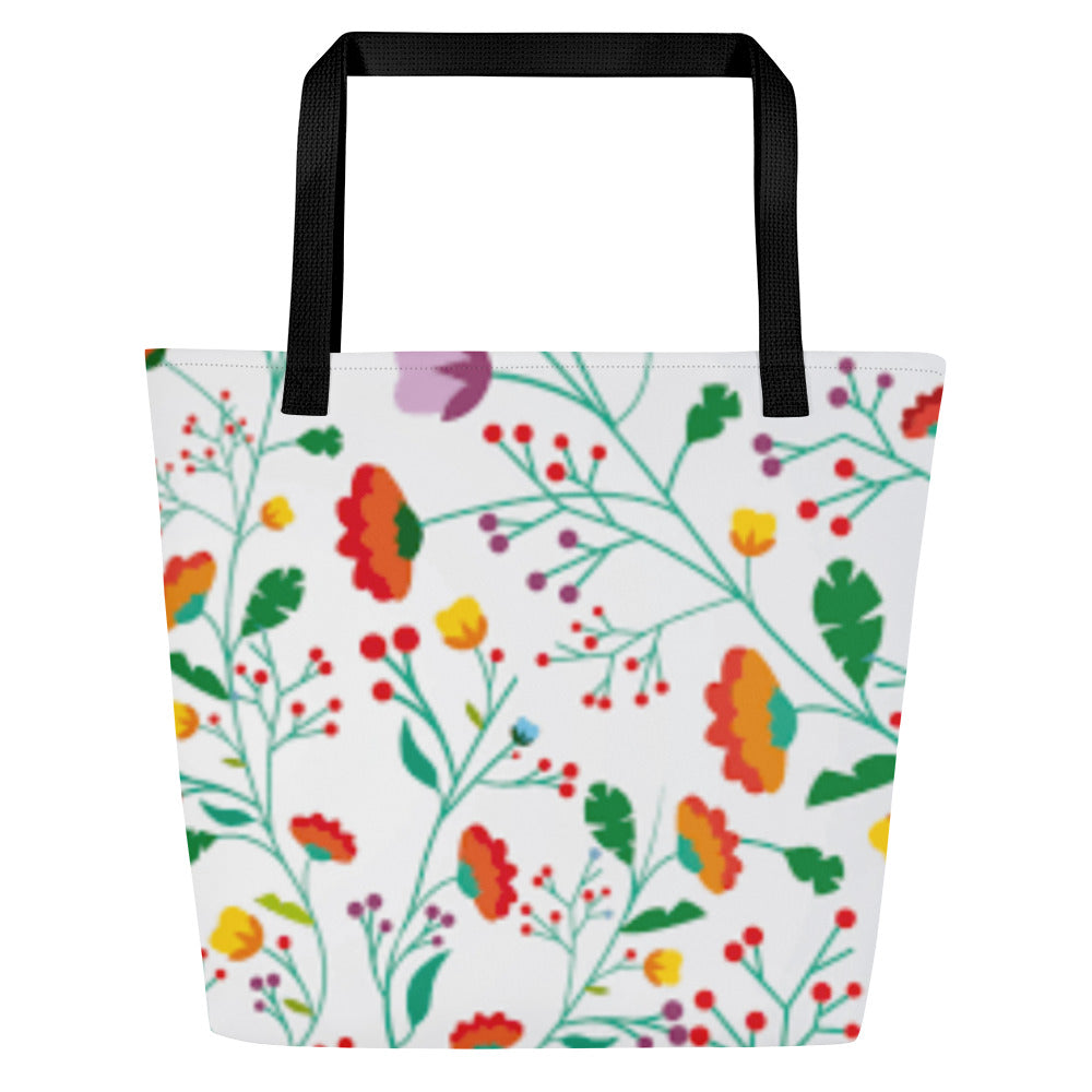 FIELD OF FLOWERS All-Over Print Large Tote Bag