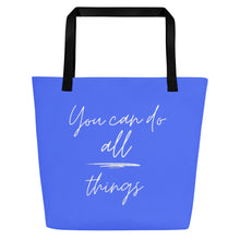 Load image into Gallery viewer, YOU CAN DO ALL THINGS All-Over Print Large Tote Bag
