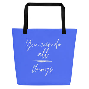 YOU CAN DO ALL THINGS All-Over Print Large Tote Bag