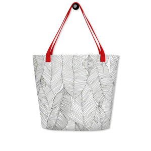 BANANA LEAF All-Over Print Large Tote Bag