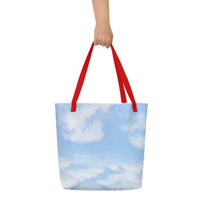 BLUE SKIES All-Over Print Large Tote Bag