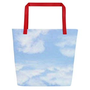 BLUE SKIES All-Over Print Large Tote Bag