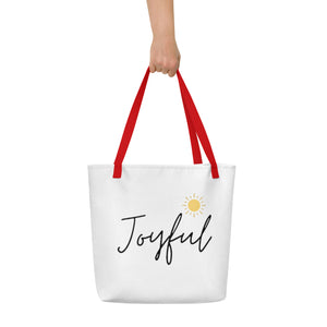 JOYFUL All-Over Print Large Tote Bag