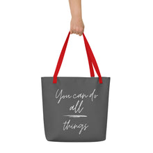 Load image into Gallery viewer, YOU CAN DO ALL THINGS All-Over Print Large Tote Bag
