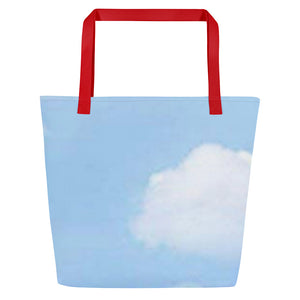 BLUE SKIES All-Over Print Large Tote Bag