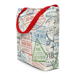 TRAVEL All-Over Print Large Tote Bag